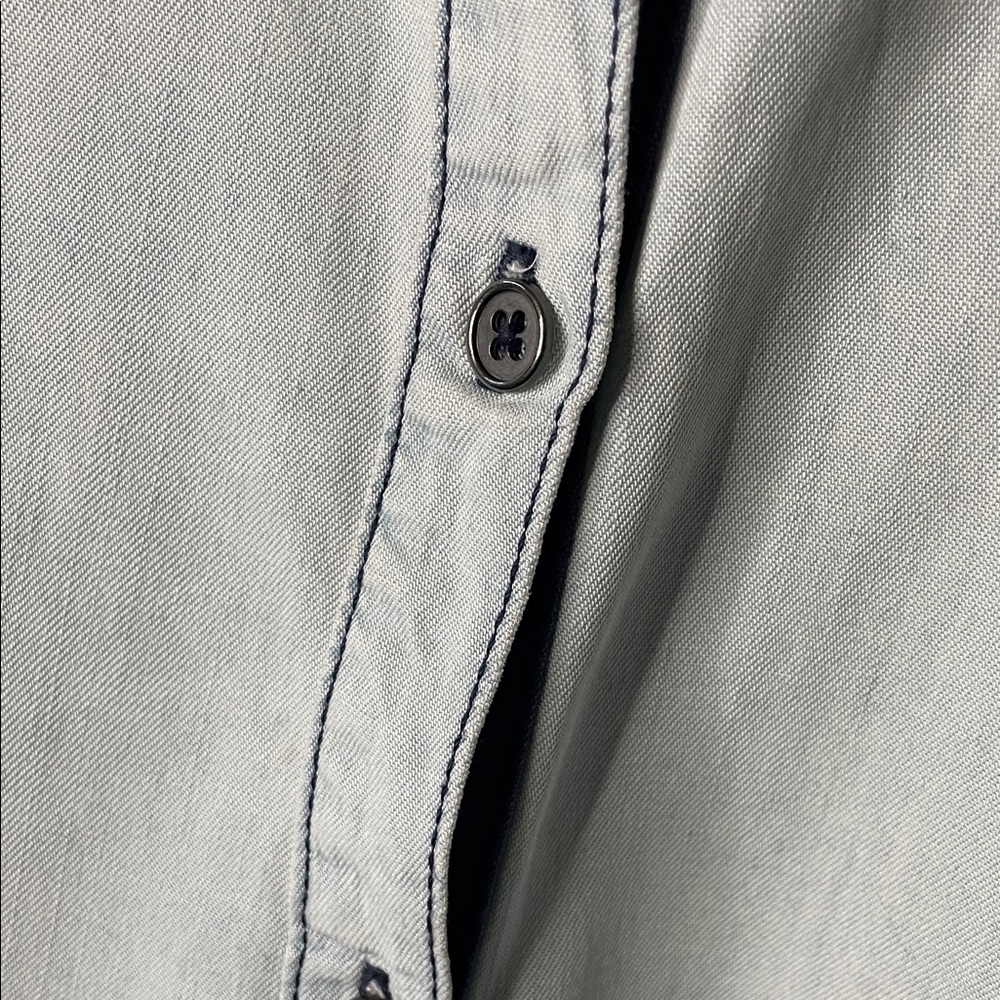 Serra Light Blue Casual Button-Down Dress - Picture 7 of 9